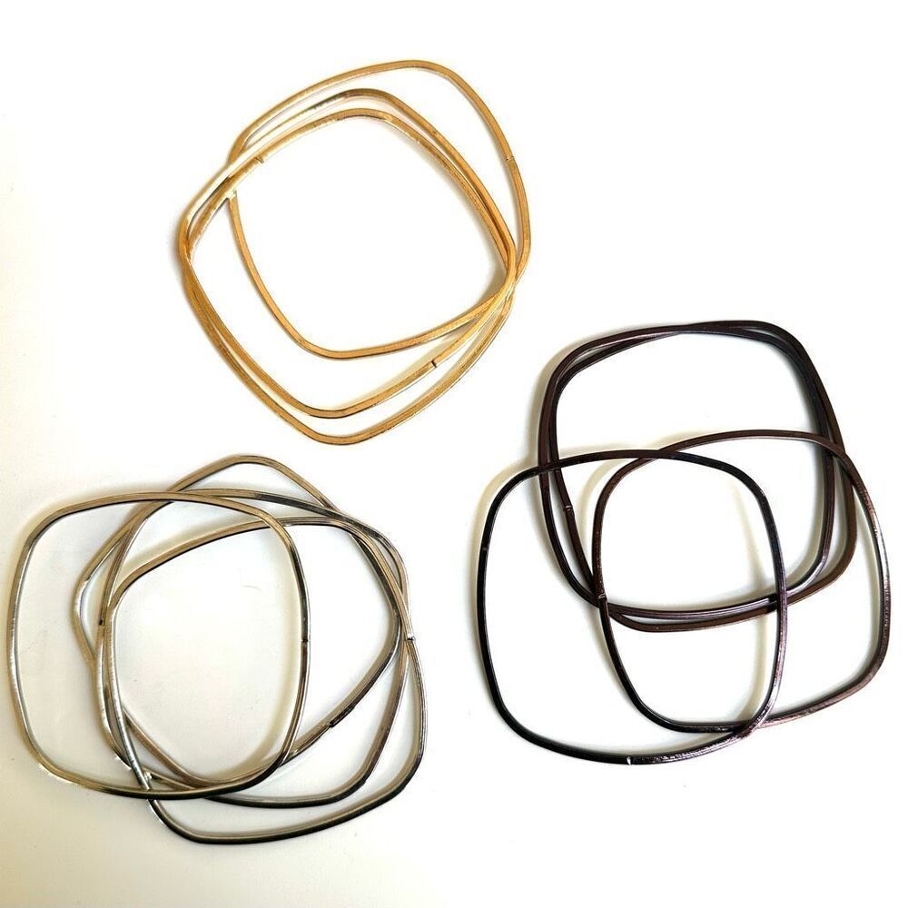 12 tri color bangle bracelet set